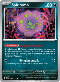 Carta Spiritomb de la expansión Megaevolución, número 087/132