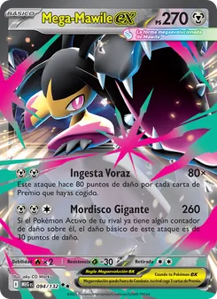 Carta Mega-Mawile ex de la expansión Megaevolución, número 094/132