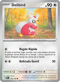 Carta Delibird de la expansión Megaevolución, número 105/132