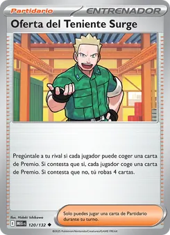Carta Oferta del Teniente Surge de la expansión Megaevolución, número 120/132