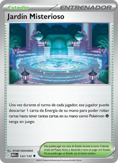 Carta Jardín Misterioso de la expansión Megaevolución, número 122/132