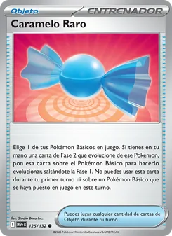 Carta Caramelo Raro de la expansión Megaevolución, número 125/132