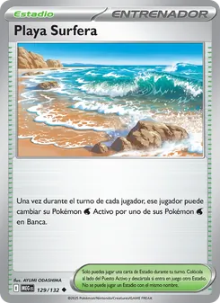 Carta Playa Surfera de la expansión Megaevolución, número 129/132