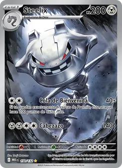 Carta Steelix de la expansión Megaevolución, número 150/132