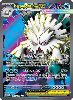 Carta Mega-Abomasnow ex de la expansión Megaevolución, número 157/132