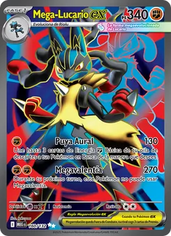Carta Mega-Lucario ex de la expansión Megaevolución, número 160/132