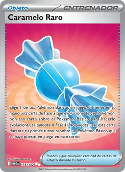 Carta Caramelo Raro de la expansión Megaevolución, número 175/132
