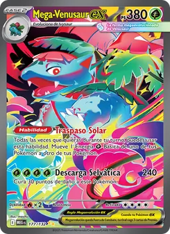 Carta Mega Venusaur ex de la expansión Megaevolución, número 177/132