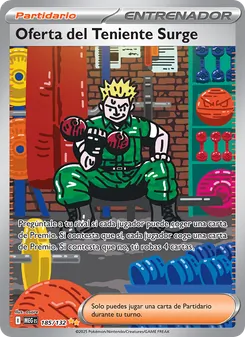 Carta Oferta del Teniente Surge de la expansión Megaevolución, número 185/132