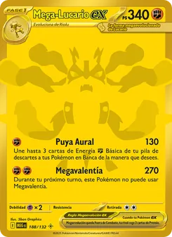 Carta Mega-Lucario ex de la expansión Megaevolución, número 188/132