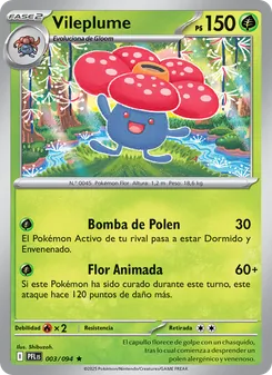 Carta Vileplume de la expansión Fuegos Fantasmales, número 003/94