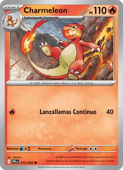Carta Charmeleon de la expansión Fuegos Fantasmales, número 012/94