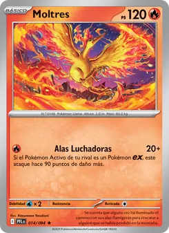 Carta Moltres de la expansión Fuegos Fantasmales, número 014/94