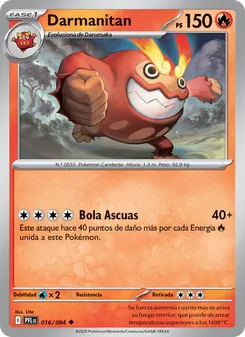 Carta Darmanitan de la expansión Fuegos Fantasmales, número 016/94