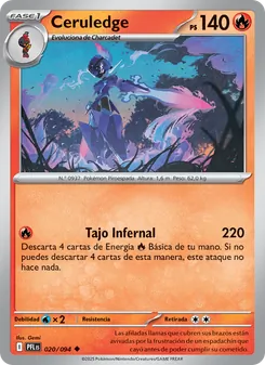 Carta Ceruledge de la expansión Fuegos Fantasmales, número 020/94