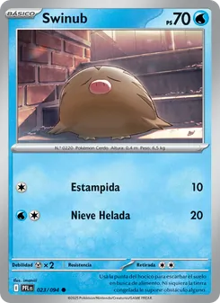 Carta Swinub de la expansión Fuegos Fantasmales, número 023/94