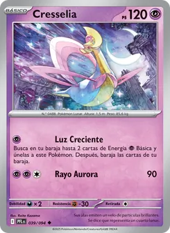 Carta Cresselia de la expansión Fuegos Fantasmales, número 039/94