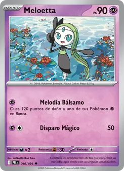 Carta Meloetta de la expansión Fuegos Fantasmales, número 040/94