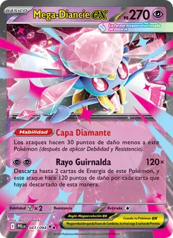Carta Mega-Diancie ex de la expansión Fuegos Fantasmales, número 041/94