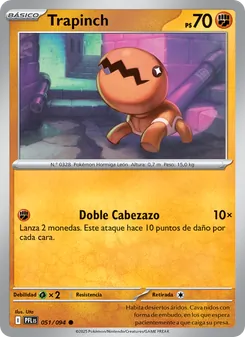Carta Trapinch de la expansión Fuegos Fantasmales, número 051/94
