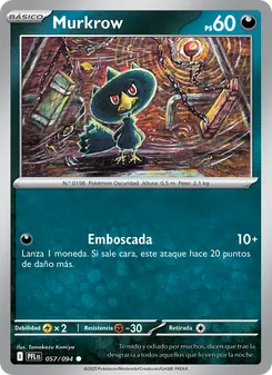 Carta Murkrow de la expansión Fuegos Fantasmales, número 057/94