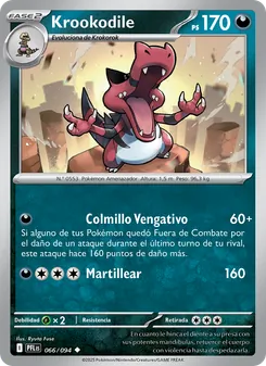 Carta Krookodile de la expansión Fuegos Fantasmales, número 066/94