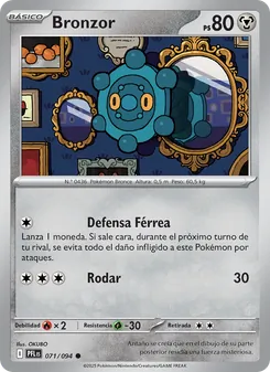 Carta Bronzor de la expansión Fuegos Fantasmales, número 071/94