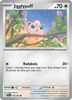 Carta Jigglypuff de la expansión Fuegos Fantasmales, número 076/94