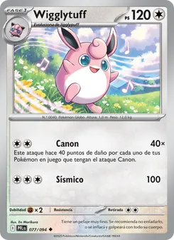 Carta Wigglytuff de la expansión Fuegos Fantasmales, número 077/94