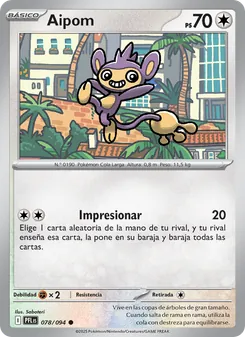 Carta Aipom de la expansión Fuegos Fantasmales, número 078/94