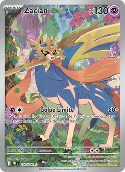 Carta Zacian de la expansión Fuegos Fantasmales, número 100/94