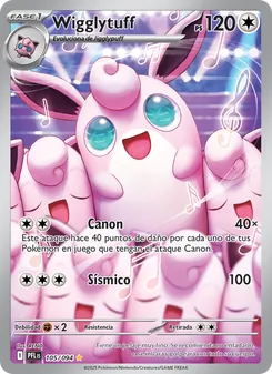 Carta Wigglytuff de la expansión Fuegos Fantasmales, número 105/94