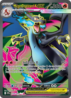 Carta Mega-Charizard X ex de la expansión Fuegos Fantasmales, número 109/94