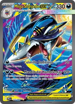 Carta Mega-Sharpedo ex de la expansión Fuegos Fantasmales, número 127/94