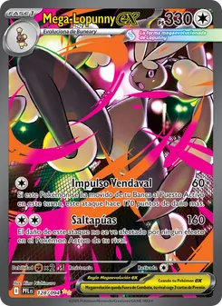 Carta Mega-Lopunny ex de la expansión Fuegos Fantasmales, número 128/94
