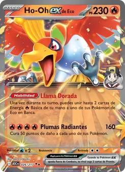 Carta Ho-Oh ex de Eco de la expansión Héroes Ascendentes, número 026/217