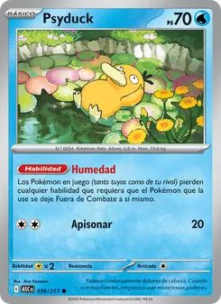 Carta Psyduck de la expansión Héroes Ascendentes, número 039/217
