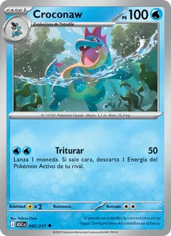 Carta Croconaw de la expansión Héroes Ascendentes, número 042/217