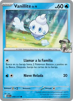 Carta Vanillite de N de la expansión Héroes Ascendentes, número 049/217