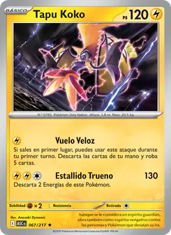 Carta Tapu Koko de la expansión Héroes Ascendentes, número 067/217