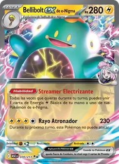Carta Bellibolt ex de e-Nigma de la expansión Héroes Ascendentes, número 070/217