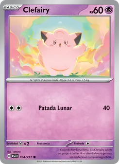 Carta Clefairy de la expansión Héroes Ascendentes, número 074/217