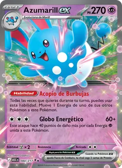 Carta Azumarill ex de la expansión Héroes Ascendentes, número 084/217