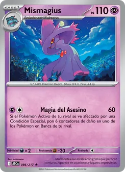 Carta Mismagius de la expansión Héroes Ascendentes, número 086/217