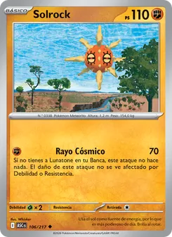 Carta Solrock de la expansión Héroes Ascendentes, número 106/217