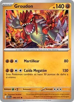 Carta Groudon de la expansión Héroes Ascendentes, número 108/217