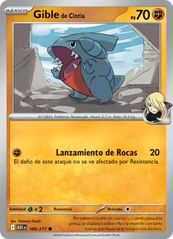 Carta Gible de Cintia de la expansión Héroes Ascendentes, número 109/217