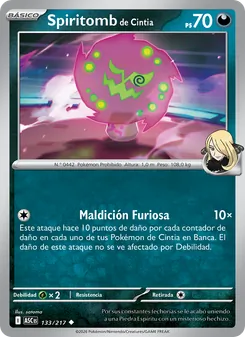 Carta Spiritomb de Cintia de la expansión Héroes Ascendentes, número 133/217