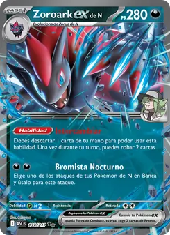 Carta Zoroark ex de N de la expansión Héroes Ascendentes, número 137/217
