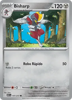Carta Bisharp de la expansión Héroes Ascendentes, número 147/217